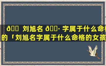 🐠 刘旭名 🌷 字属于什么命格的「刘旭名字属于什么命格的女孩」